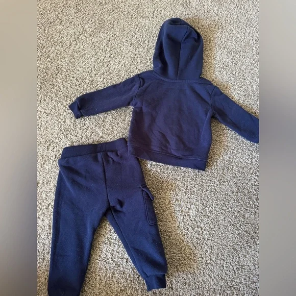 Pink Floyd Baby Toddler 2 Piece Sweatsuit Sweatpants & Hoodie Navy Blue Sz 12M - Picture 2 of 5